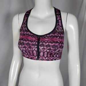 Under Armour Pink and Black Patterned Sports Bra
